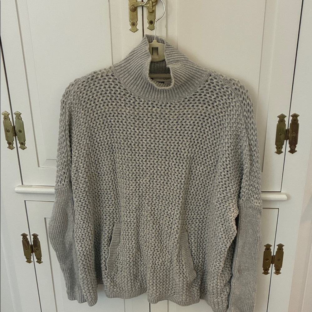 LOFT Light Gray Cowl Neck Sweater